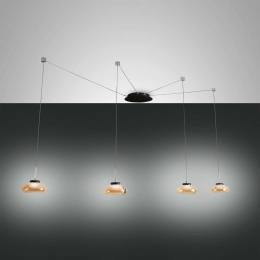 Φωτιστικό Οροφής Led Arabella 3547-49-125 Amber Fabas Luce Μέταλλο,Γυαλί