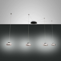 Φωτιστικό Οροφής Led Arabella 3547-49-126 Transparent Grey Fabas Luce Μέταλλο,Γυαλί