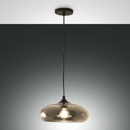 Φωτιστικό Οροφής Ela 3489-40-126 Transparent Grey Fabas Luce Metal, Glass