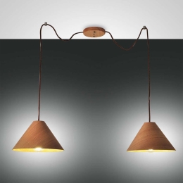 Φωτιστικό Οροφής Esino 3630-46-130 Walnut Fabas Luce Μέταλλο,Ξύλο