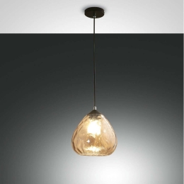 Φωτιστικό Οροφής Gisella 3518-40-125 Amber Fabas Luce Μέταλλο,Γυαλί