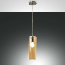 Φωτιστικό Οροφής Sintesi 3480-40-125 Amber Fabas Luce Μέταλλο,Γυαλί