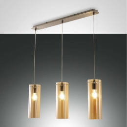 Φωτιστικό Οροφής Sintesi 3480-47-125 Amber Fabas Luce Μέταλλο,Γυαλί