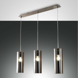 Φωτιστικό Οροφής Sintesi 3480-47-126 Transparent Grey Fabas Luce Μέταλλο,Γυαλί