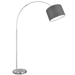 Φωτιστικό Δαπέδου Hotel 461100111 1xE27 60W Φ30cm 150-215cm Grey Trio Lighting Μέταλλο,Ύφασμα
