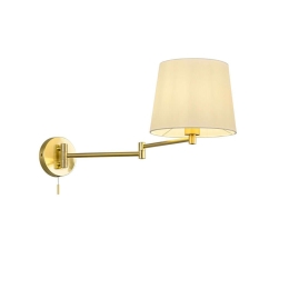 Φωτιστικό Τοίχου - Απλίκα Lyon 209100108 32x69cm Brass Trio Lighting Μέταλλο,Ύφασμα