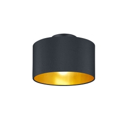 Φωτιστικό Οροφής - Πλαφονιέρα Hostel 608200279 Ø30x22cm Gold Trio Lighting Μέταλλο,Ύφασμα