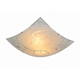 Φωτιστικό Οροφής - Πλαφονιέρα Spirelli 604400201 40x40cm Decorated White Trio Lighting Μέταλλο,Γυαλί