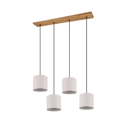 Φωτιστικό Οροφής - Ράγα Elmau 302100430 4xE27 60W Beige-Natural Trio Lighting