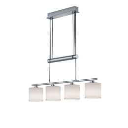 Φωτιστικό Οροφής - Ράγα Garda 305400401 White Trio Lighting Μέταλλο,Ύφασμα
