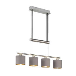 Φωτιστικό Οροφής - Ράγα Garda 305400441 Taupe Trio Lighting Μέταλλο,Ύφασμα