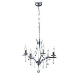 Φωτιστικό Οροφής Lucerna 101600506 Ø52x150cm Chrome Trio Lighting Μέταλλο,Ακρυλικό