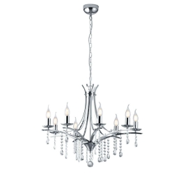 Φωτιστικό Οροφής Lucerna 101600806 Ø68,6x150cm Chrome Trio Lighting Μέταλλο,Ακρυλικό