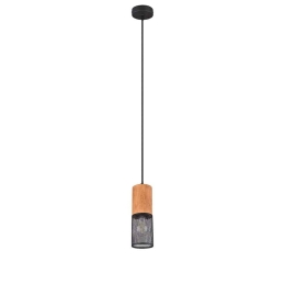 Φωτιστικό Οροφής Tosh 304300132 Ø10x150cm Natural-Black Trio Lighting Μέταλλο,Ξύλο