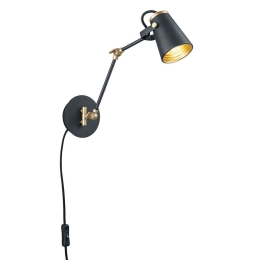 Φωτιστικό Τοίχου - Απλίκα Edward 208870132 Ø12x50cm Black Trio Lighting Μέταλλο