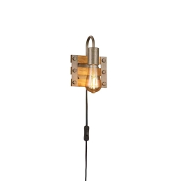 Φωτιστικό Τοίχου - Απλίκα Khan 205570167 15x20cm 1xE27 28W Nickel-Natural Trio Lighting