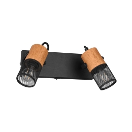 Φωτιστικό Τοίχου - Απλίκα Tosh 804370232 Natural-Black Trio Lighting Μέταλλο,Ξύλο