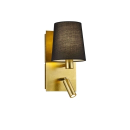 Φωτιστικό Τοίχου-Απλίκα Led Marriot 310Lm 14x30cm Gold-Black 271470279 Trio Lighting Μέταλλο,Ύφασμα