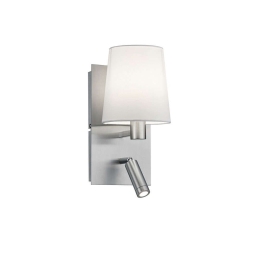 Φωτιστικό Τοίχου-Απλίκα Led Marriot 310Lm 14x30cm Nickel Mat-White 271470207 Trio Lighting Μέταλλο,Ύφασμα