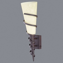 Φωτιστικό Τοίχου-Απλίκα Campo 12x44x16cm Rusty-White 200970124 Trio Lighting Μέταλλο,Γυαλί