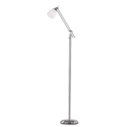 Φωτιστικό Δαπέδου Icaro 22x165x54cm Nickel Mat-White 4035011-07 Trio Lighting Μέταλλο,Γυαλί