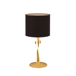 Φωτιστικό Επιτραπέζιο Led Nandor 2x300Lm 62x30cm Gold-Black 575310379 Trio Lighting Μέταλλο,Ύφασμα
