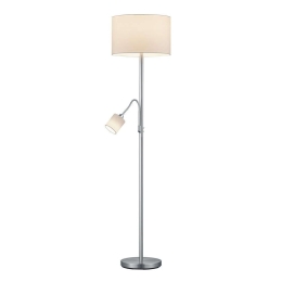 Φωτιστικό Δαπέδου Hotel 170x40cm Nickel Mat-White 403900201 Trio Lighting Μέταλλο,Ύφασμα