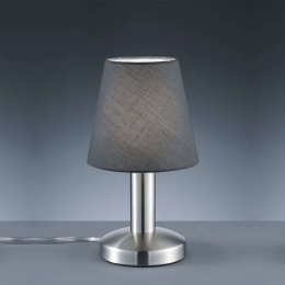 Φωτιστικό Επιτραπέζιο Mats 24x14cm Nickel Mat-Grey 599600142 Trio Lighting Μέταλλο,Ύφασμα