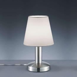 Φωτιστικό Επιτραπέζιο Mats 24x14cm Nickel Mat-White 599600101 Trio Lighting Μέταλλο,Ύφασμα