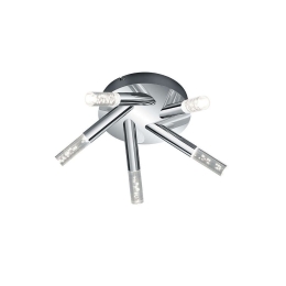 Φωτιστικό Οροφής-Πλαφονιέρα Led Bolsa 5x310Lm 16x41cm Chrome-Clear 682410506 Trio Lighting Μέταλλο,Ακρυλικό