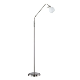 Φωτιστικό Δαπέδου Led Freddy 320Lm 55x150cm Nickel Mat-White 424810107 Trio Lighting Μέταλλο,Γυαλί