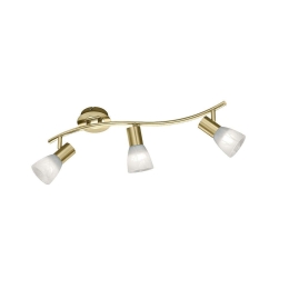 Φωτιστικό Οροφής-Σποτ Led Levisto 3x400Lm 55x19x10cm Brass Mat 871010308 Trio Lighting Μέταλλο,Γυαλί
