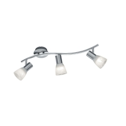 Φωτιστικό Οροφής-Σποτ Led Levisto 3x400Lm 55x19x10cm Nickel Mat 871010307 Trio Lighting Μέταλλο,Γυαλί