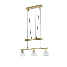 Φωτιστικό Οροφής-Ράγα Led Levisto 3x400Lm 60x160x11cm Brass Mat 371010308 Trio Lighting Μέταλλο,Γυαλί