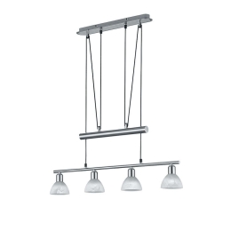Φωτιστικό Οροφής-Ράγα Led Levisto 4x400Lm 80x160x11cm Nickel Mat 371010407 Trio Lighting Μέταλλο,Γυαλί