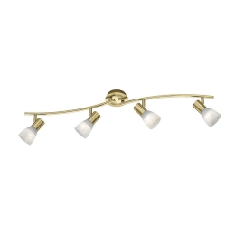 Φωτιστικό Οροφής-Σποτ Led Levisto 4x400Lm 88x19x11cm Brass Mat 871010408 Trio Lighting Μέταλλο,Γυαλί