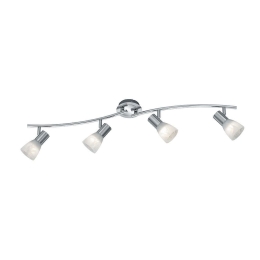 Φωτιστικό Οροφής-Σποτ Led Levisto 4x400Lm 88x19x11cm Nickel Mat 871010407 Trio Lighting Μέταλλο,Γυαλί