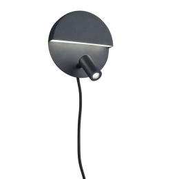 Φωτιστικό Τοίχου-Απλίκα Led Mario 600Lm, 200Lm 16cm Black Mat-White 222370232 Trio Lighting Μέταλλο,Ακρυλικό