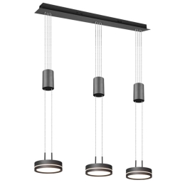 Φωτιστικό Οροφής - Ράγα Franklin 326510342 3x9W Led 85X14cm Anthracite Trio Lighting Αλουμίνιο