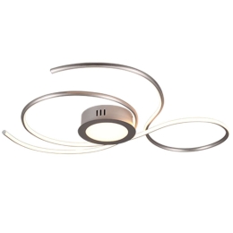 Φωτιστικό Οροφής - Πλαφονιέρα Jive 623419207 48W Led 80x73x7,6cm Nickel Mat Trio Lighting Μέταλλο
