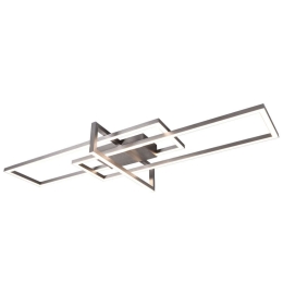 Φωτιστικό Οροφής - Πλαφονιέρα Salinas 620310307 34W Led 100x40x11,5cm Nickel Mat Trio Lighting Μέταλλο