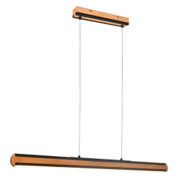 Φωτιστικό Οροφής - Ράγα Deacon 326610232 40W Led 110x6,5x150cm Natural-Black Mat Trio Lighting Μέταλλο,Ξύλο