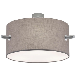 Φωτιστικό Οροφής - Πλαφονιέρα Camden 608300307 3xE27 40W Φ50cm 35cm Nickel Mat-Grey Trio Lighting Μέταλλο,Ύφασμα