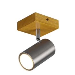 Φωτιστικό Τοίχου - Απλίκα Marley 812400107 1xGU10 15W 12x9cm Nickel Mat Trio Lighting Μέταλλο,Ξύλο