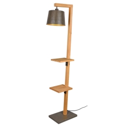 Φωτιστικό Δαπέδου Με Ράφια Rodrigo 402690167 26x165cm 1xE27 60W Nickel-Natural Trio Lighting