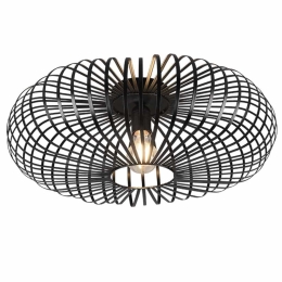 Φωτιστικό Οροφής - Πλαφονιέρα Johann 606905032 1xE27 60W Φ50cm 18 cm Black Mat Trio Lighting Μέταλλο