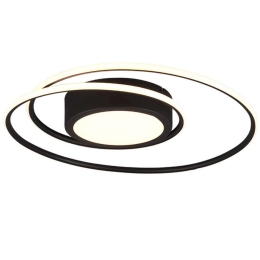 Φωτιστικό Οροφής - Πλαφονιέρα Yava 672310232 56W Led Φ60cm 7cm Black Mat Trio Lighting Μέταλλο