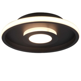 Φωτιστικό Οροφής - Πλαφονιέρα Ascari 680810332 28W Led Φ30cm 6,8cm Black Mat Trio Lighting Μέταλλο