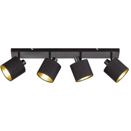 Φωτιστικό Οροφής - Σποτ Tommy R80334079 4xE14 28W 70x19cm Black Mat RL Lighting Μέταλλο,Ύφασμα