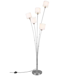Φωτιστικό Δαπέδου Tommy R46335901 5xE14 40W 48x163cm Nickel Mat RL Lighting Μέταλλο